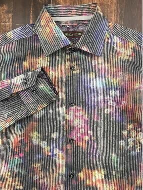 Serica Elite Plisse Long Sleeve Button Up Shirt Men's Medium
